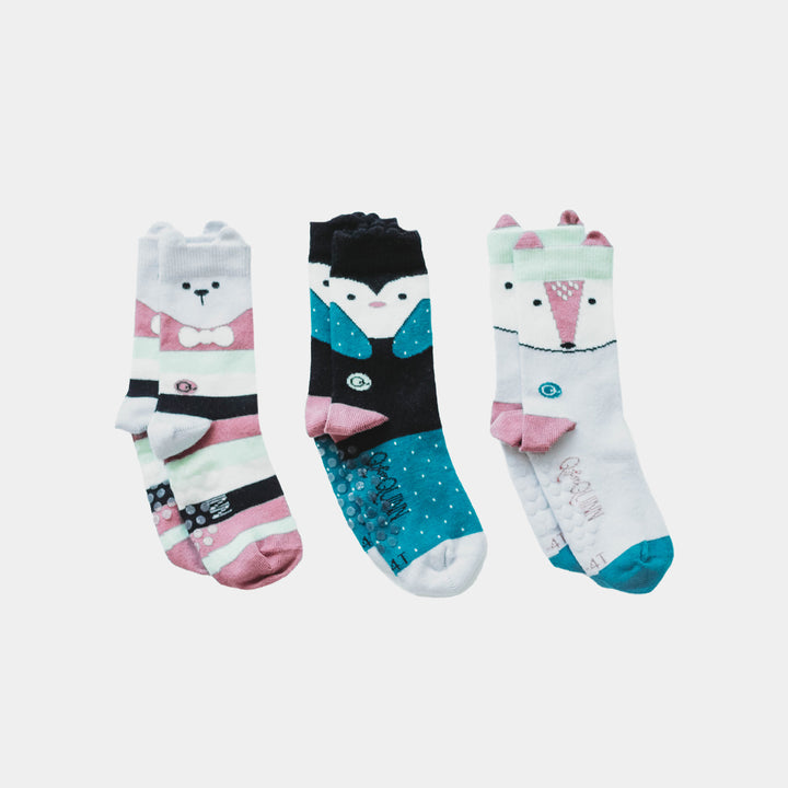 Mixed Patterns Kids Socks (3-pack) - 98% Organic Cotton