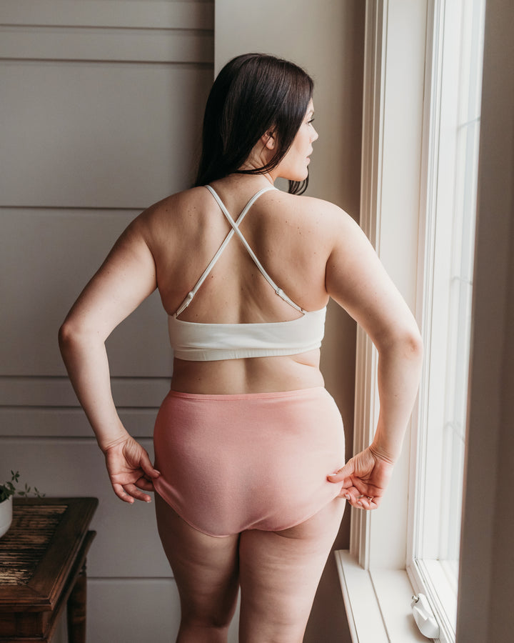 Women's High Waist Brief - Natural, Plant Dyes - 95% Organic Cotton (2 pack)