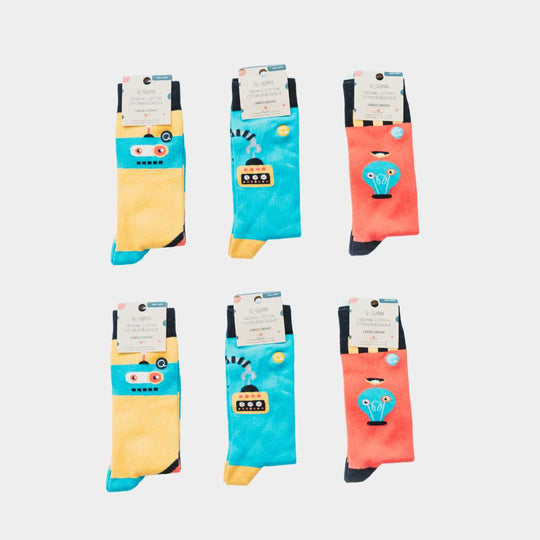 Loot Bag Grip Sock Bundle (6-pack) - Kids 7-11 year size Q for Quinn