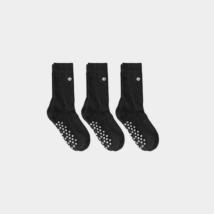 Merino Wool - Cotton Midweight Kids Socks with Grips