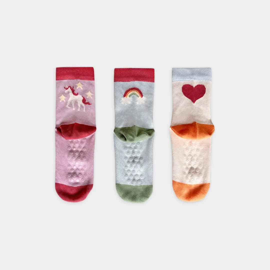 Mixed Patterns Kids Socks (3-pack) - 98% Organic Cotton Q for Quinn™