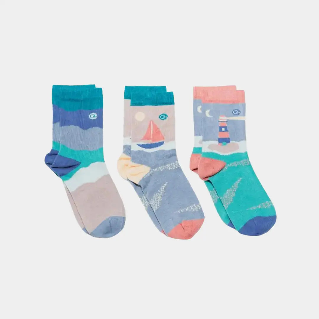 Mixed Patterns Kids Socks (3-pack) - 98% Organic Cotton Q for Quinn™