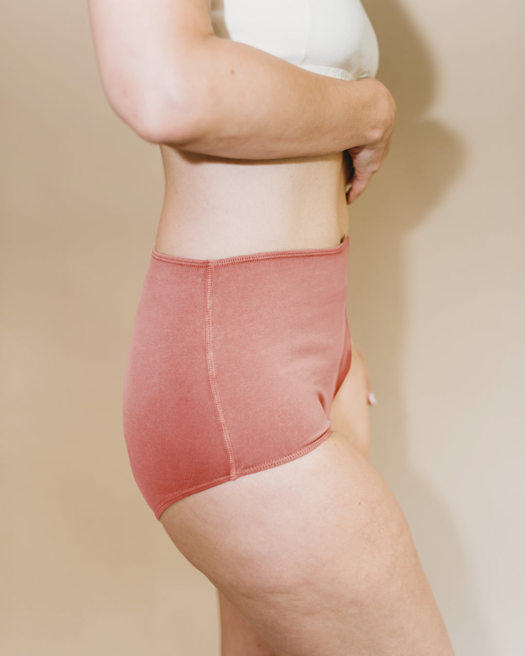 Women's High Waist Brief - Natural, Plant Dyes - 95% Organic Cotton (2 pack)