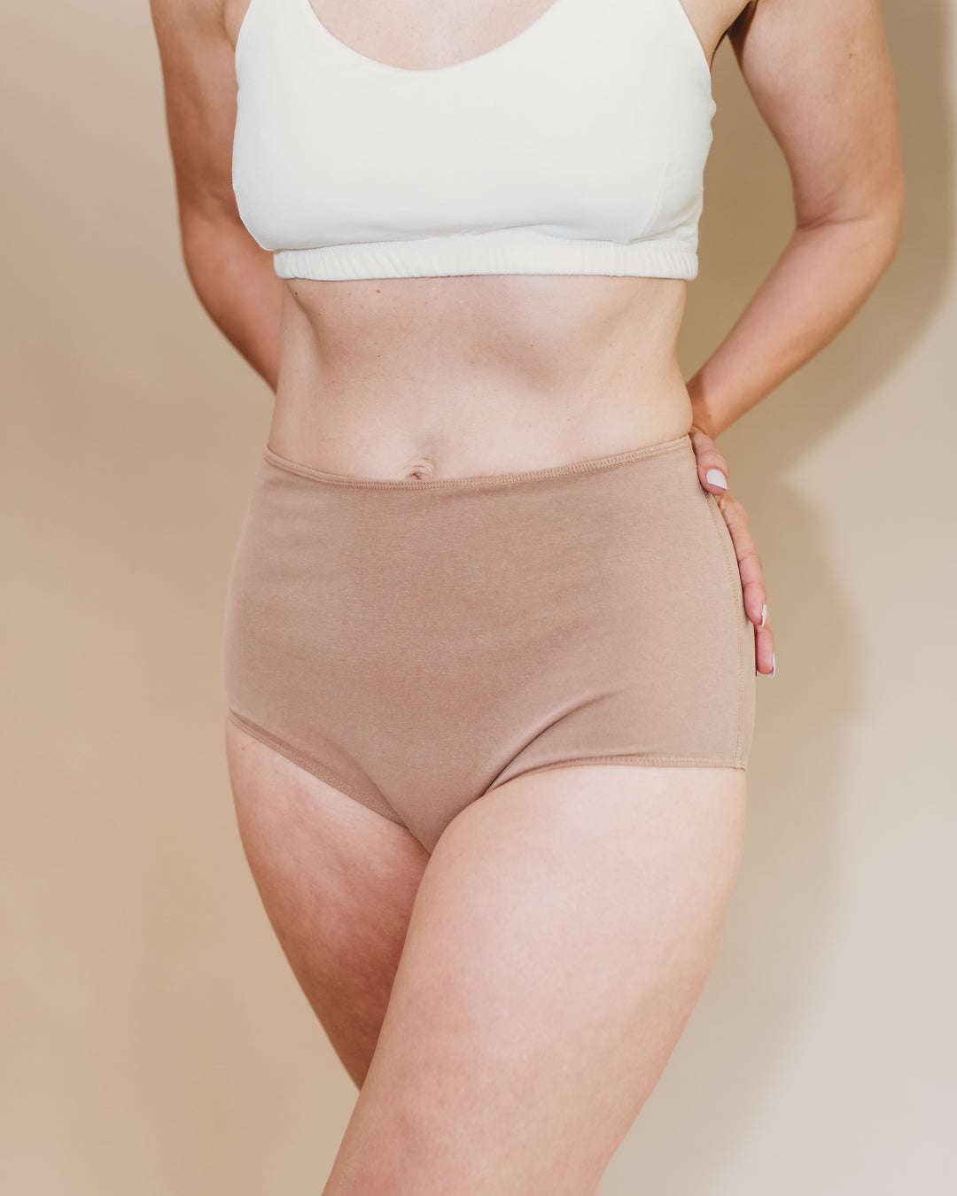 Women's High Waist Brief - Natural, Plant Dyes - 95% Organic Cotton (2 pack)