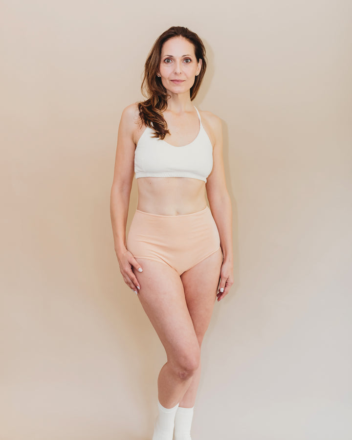 Women's High Waist Brief - Natural, Plant Dyes - 95% Organic Cotton (2 pack)
