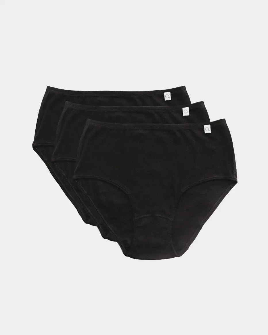 Women Cotton Briefs Underwear Elastic High Waist with Hidden Pocket Panties