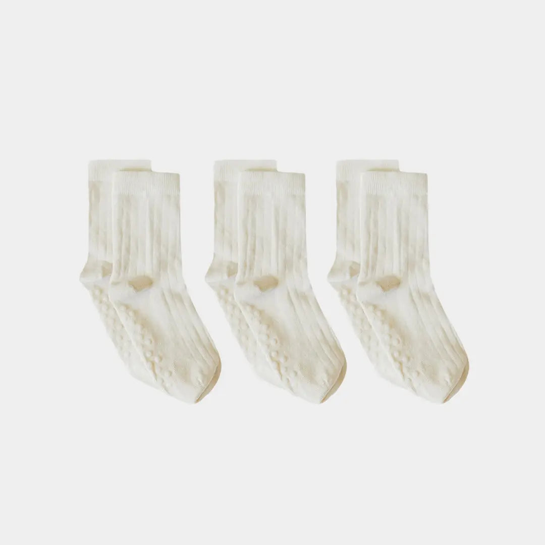 Pure (no dye) Kids' Socks With Grips - 98% Organic Cotton Q for Quinn™