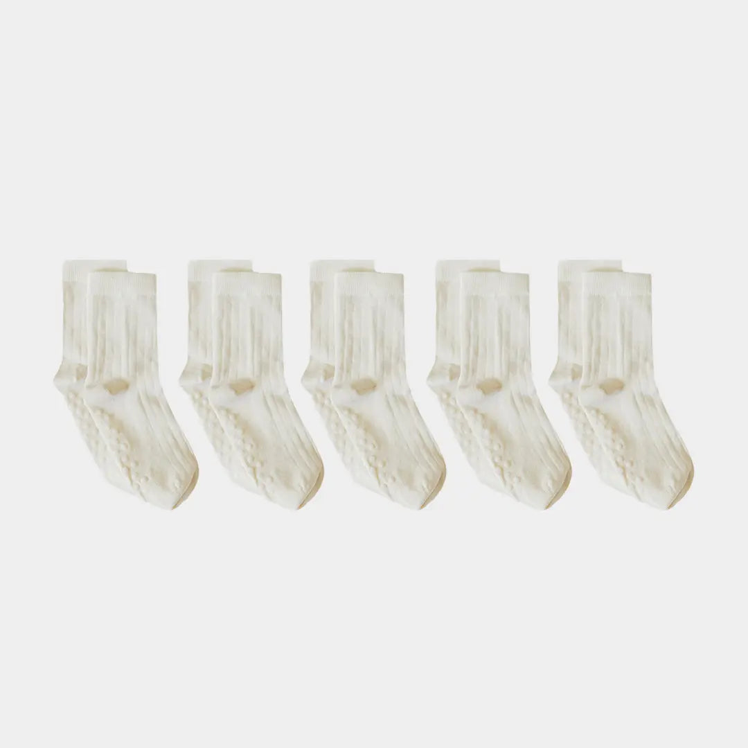 Pure (no dye) Kids' Socks With Grips - 98% Organic Cotton Q for Quinn™