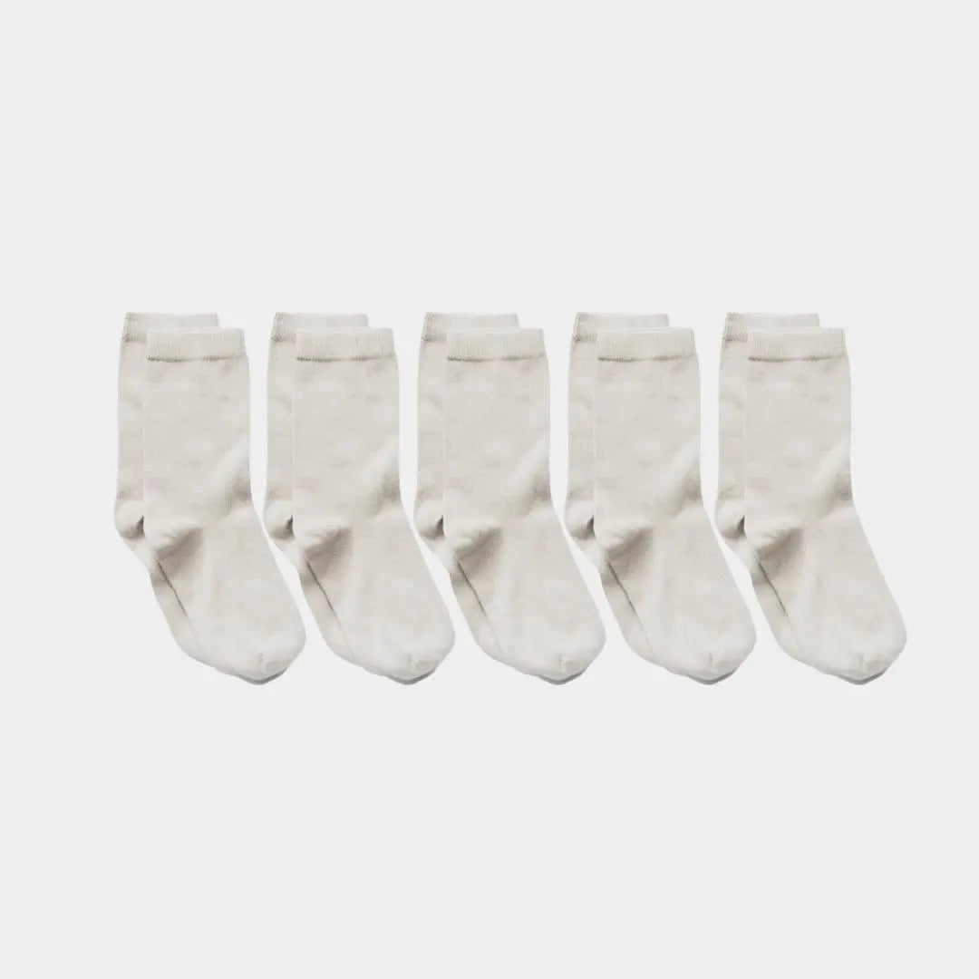 Pure (no dye) Ribbed Kids' Socks (No Grips) - 98% Organic Cotton Q for Quinn™