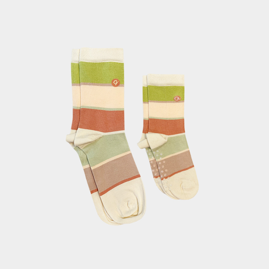 matching stripe socks