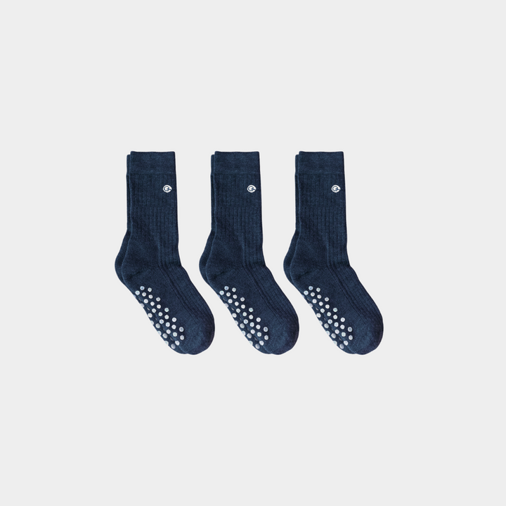 Merino Wool - Cotton Midweight Kids Socks with Grips
