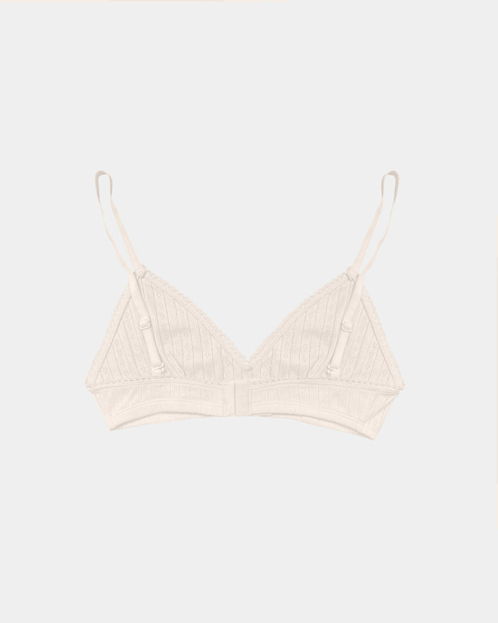 Women's Pointelle Bra - 100% Organic Cotton