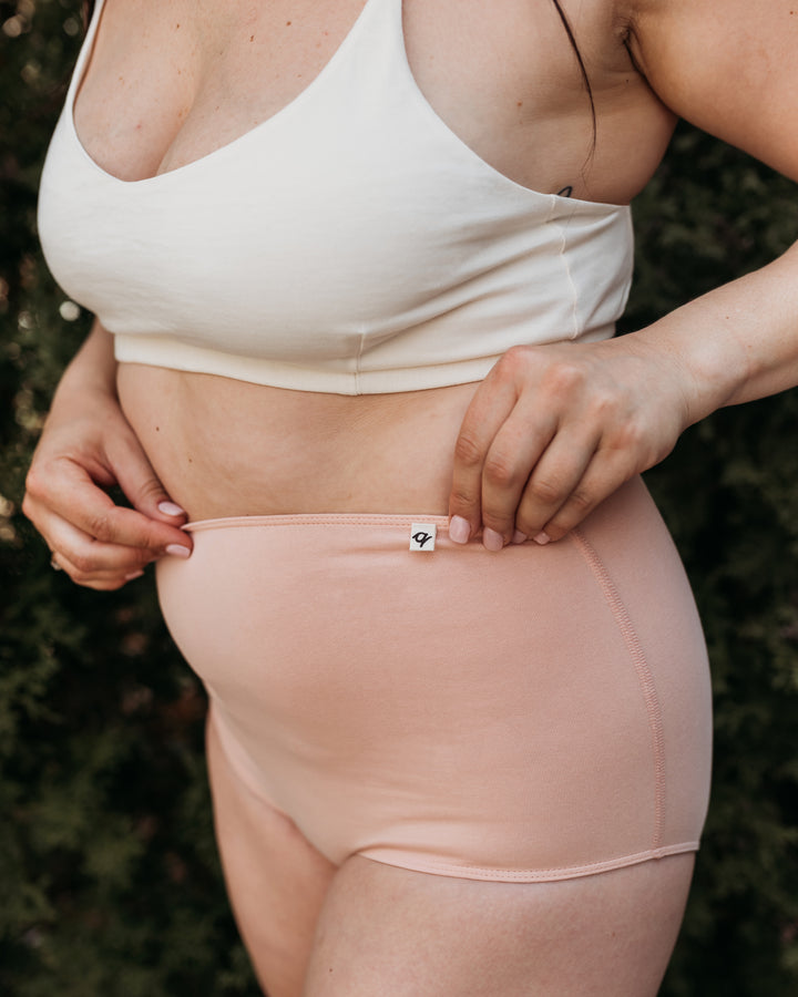 Women's High Waist Brief - Natural, Plant Dyes - 95% Organic Cotton (2 pack)