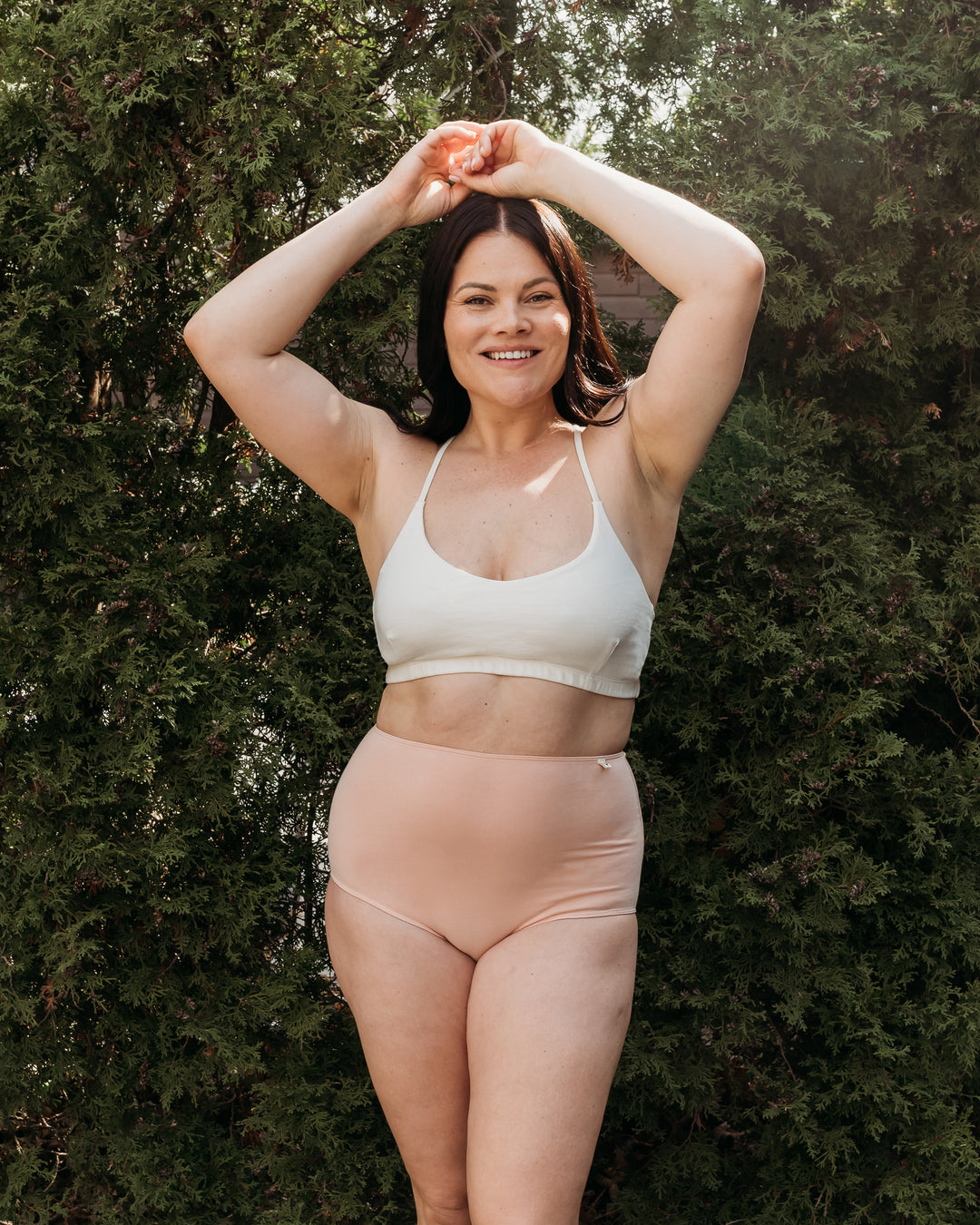 Women's High Waist Brief - Natural, Plant Dyes - 95% Organic Cotton (2 pack)