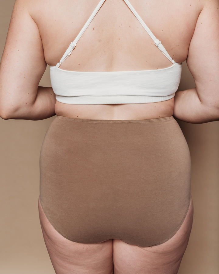 Women's High Waist Brief - Natural, Plant Dyes - 95% Organic Cotton (2 pack)