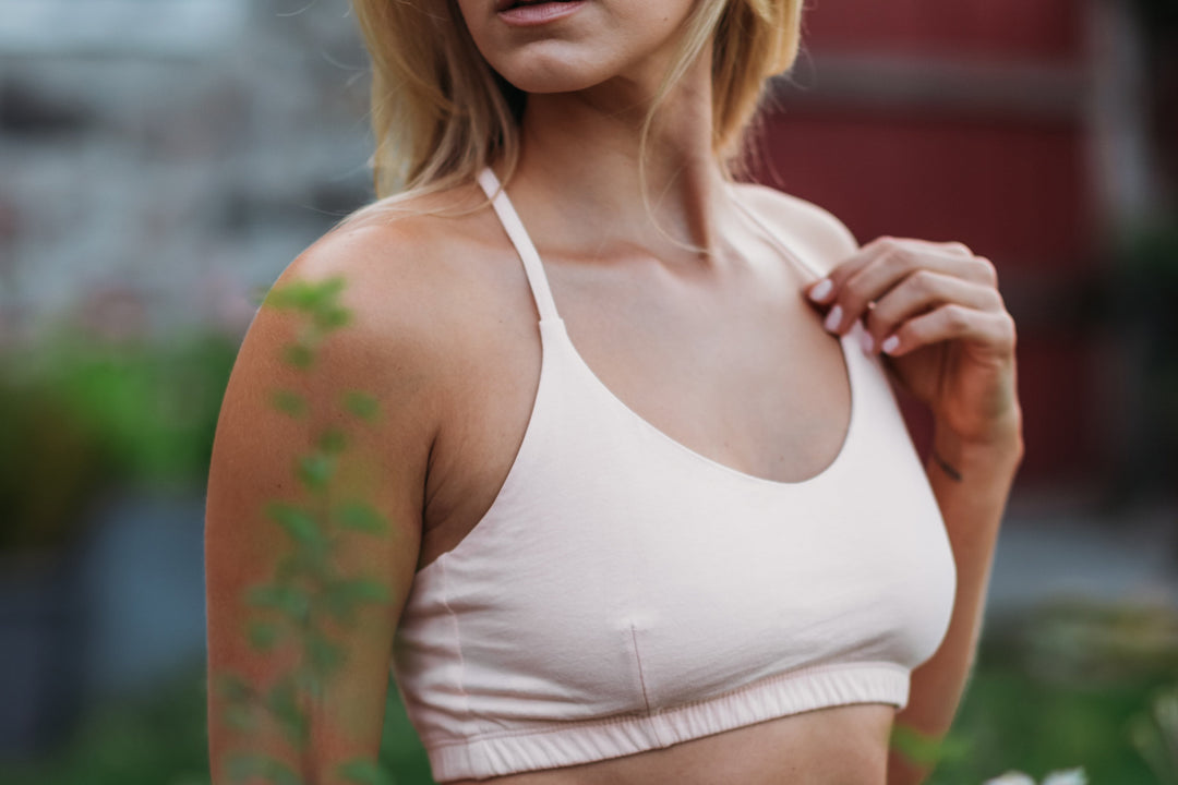 Women's Criss-Cross Bralette - Natural, Plant Dyes - 100% Organic Cotton (2 pack)