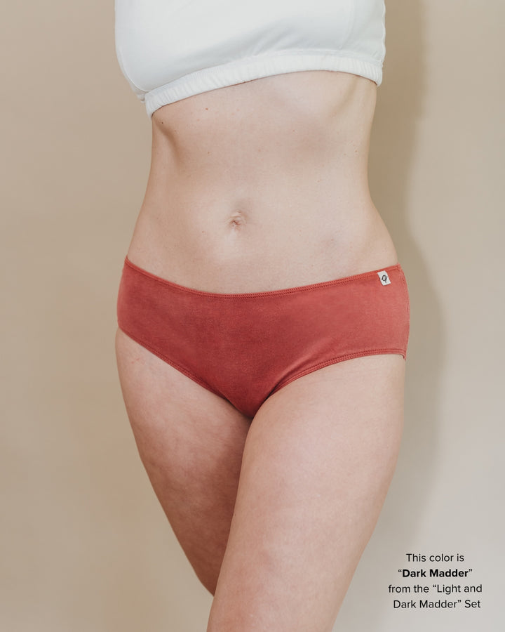 Womens Everyday Bikini - Natural, Plant Dyes - 100% Organic Cotton (2 pack)