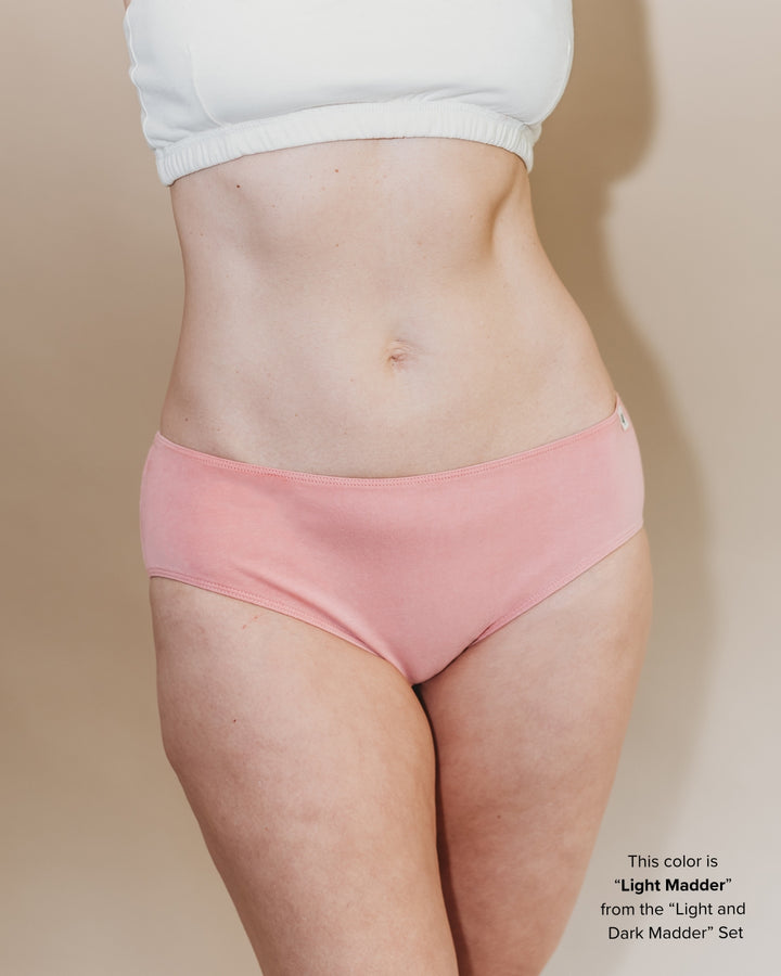 Womens Everyday Bikini - Natural, Plant Dyes - 100% Organic Cotton (2 pack)