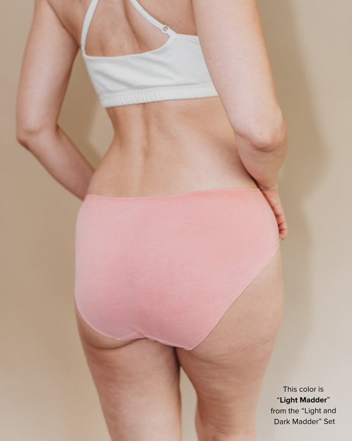 Womens Everyday Bikini - Natural, Plant Dyes - 100% Organic Cotton (2 pack)