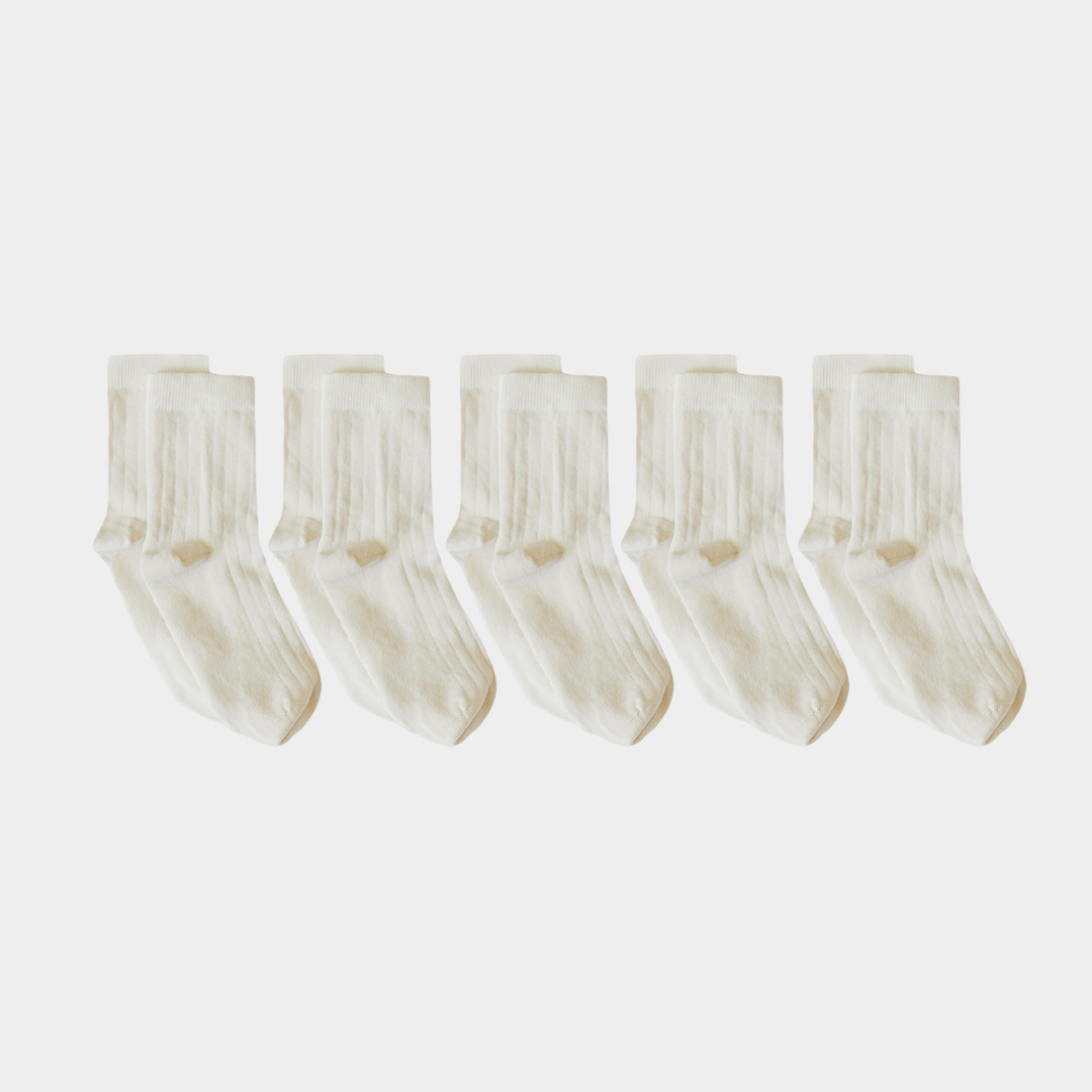 Pure (no dye) Kids' Socks (No Grips) - 98% Organic Cotton