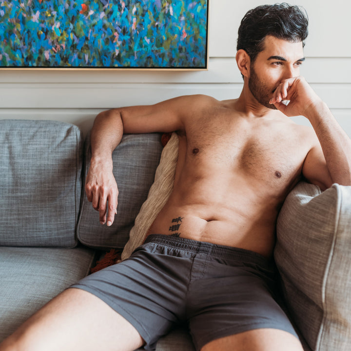 Everyday Knit Boxers - Natural, Plant Dyed - Ash - 100% Organic Cotton