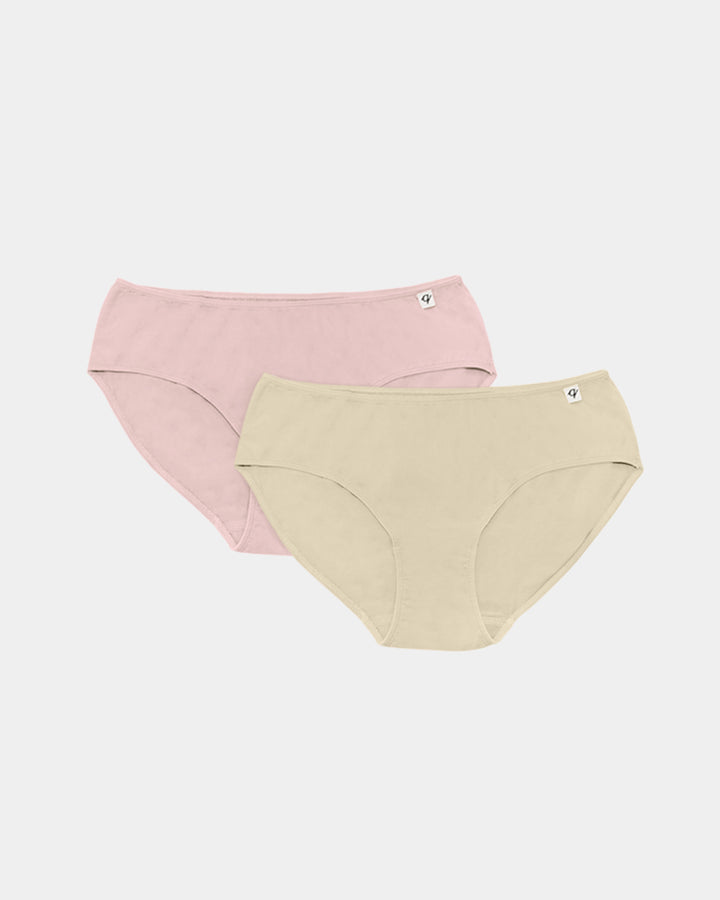 Womens Everyday Bikini - Natural, Plant Dyes - 100% Organic Cotton (2 pack)