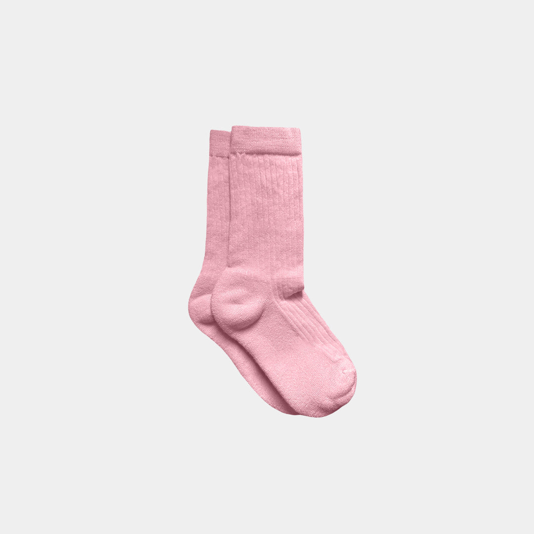 pink salt merino wool kids socks