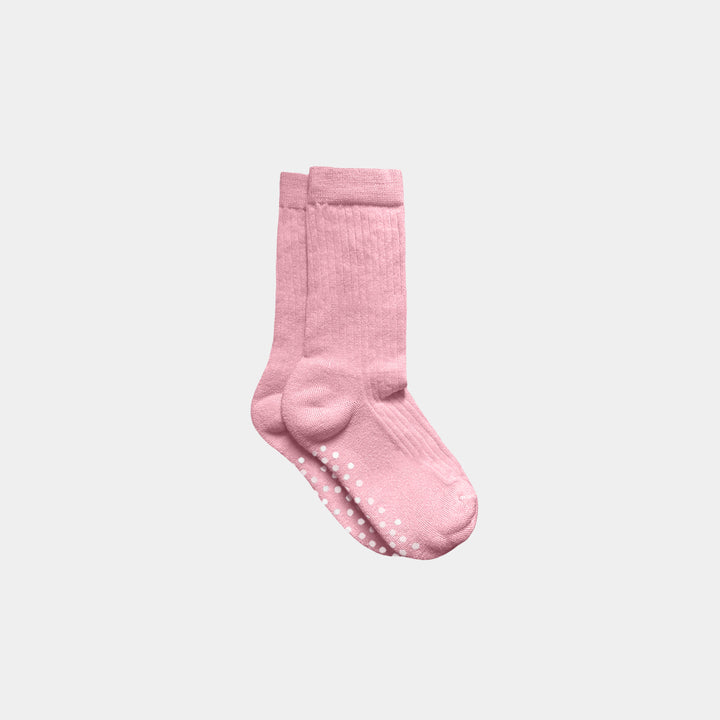 pink salt merino wool kids socks with grips