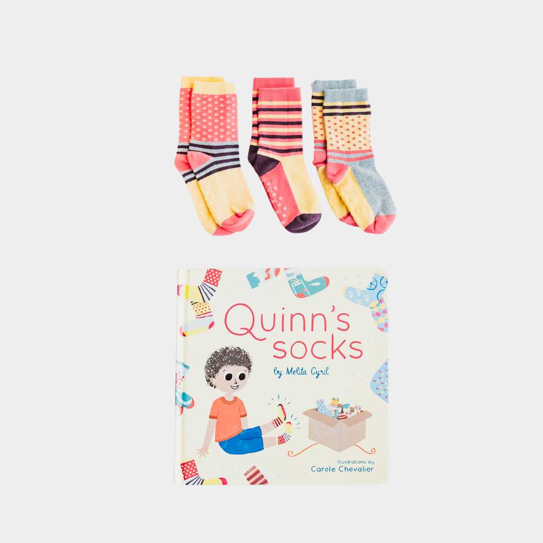 organic cotton socks with book