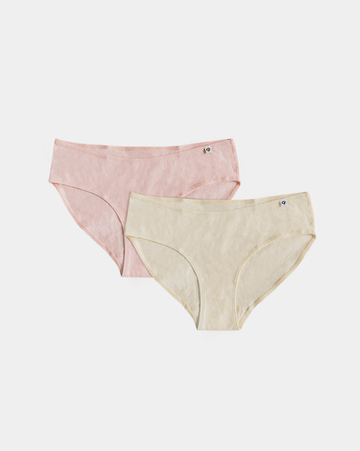 Womens Everyday Bikini - Natural, Plant Dyes - 100% Organic Cotton (2 pack)