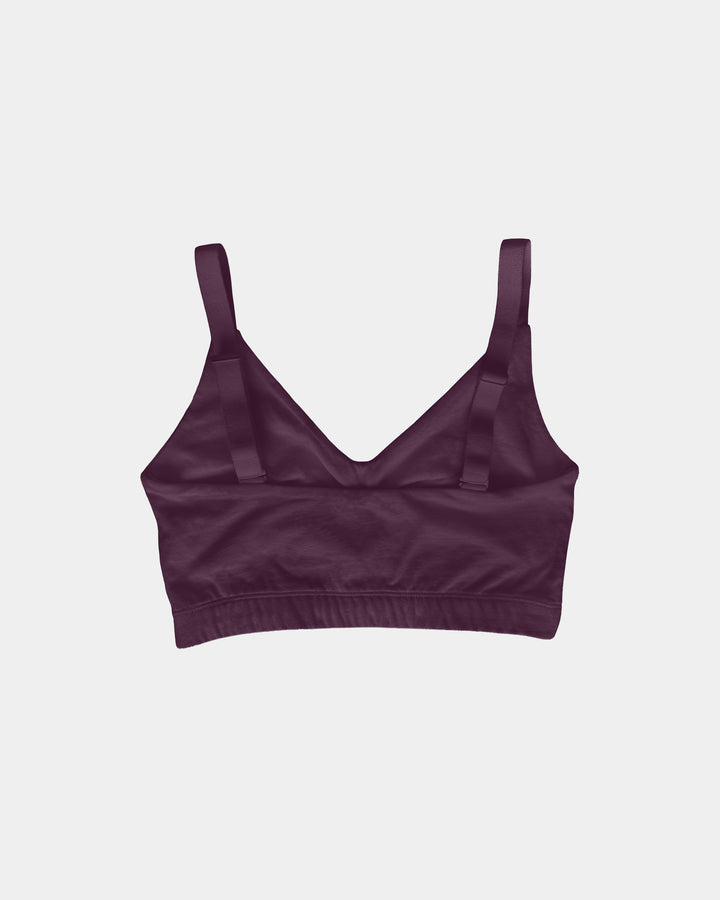 Back of Full Bust Sports Bra Plum