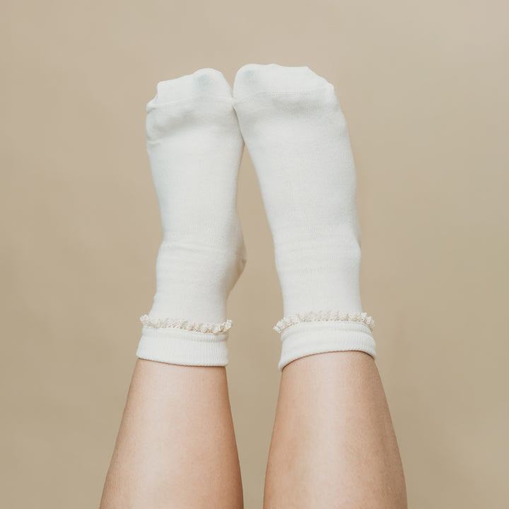 Organic Lace Frill Socks - 98% Organic Cotton