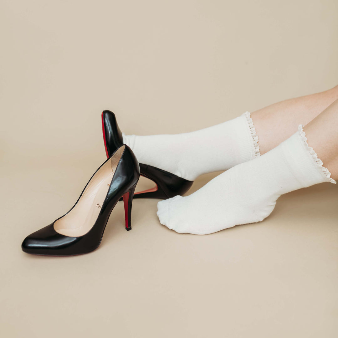 Organic Lace Frill Socks - 98% Organic Cotton
