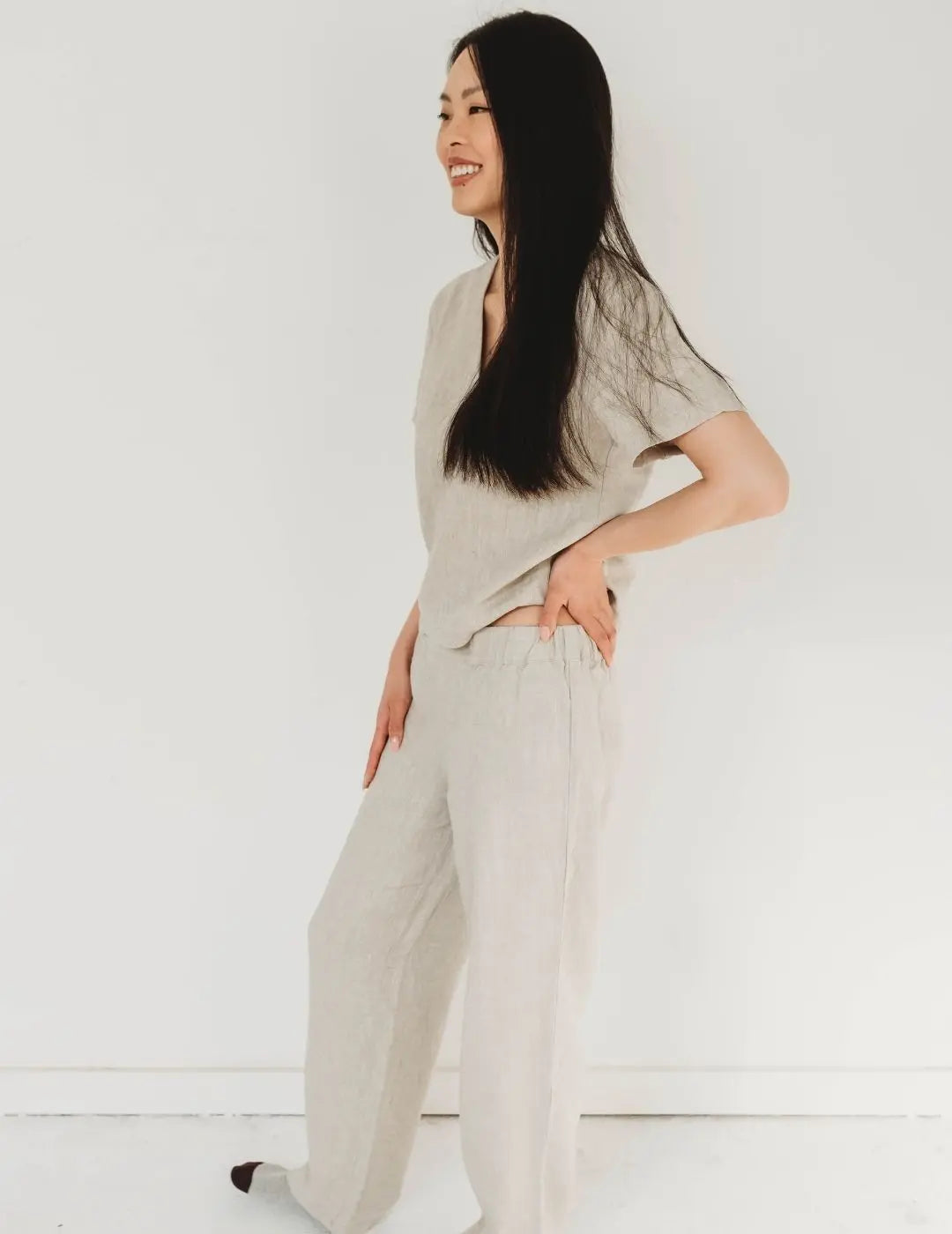 Linen Top and Pant Set (2 pieces) - 100% European Flax Linen Q for Quinn