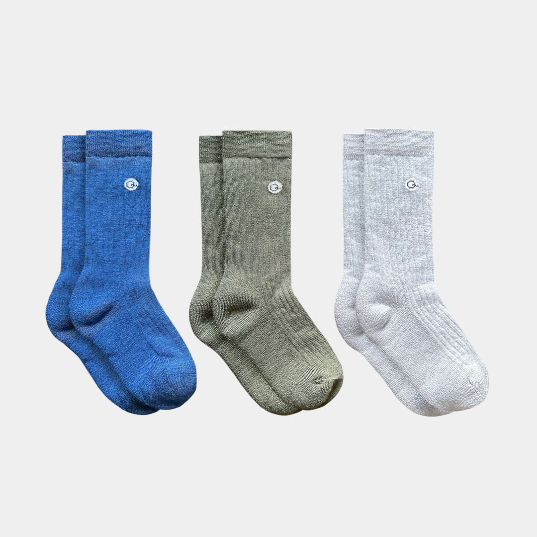 Merino Wool - Cotton Midweight Kids Socks (2 & 3 pack)
