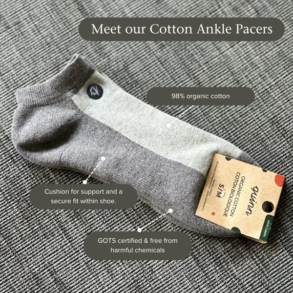 Cotton Ankle Pacers (midweight) - 98% Organic Cotton