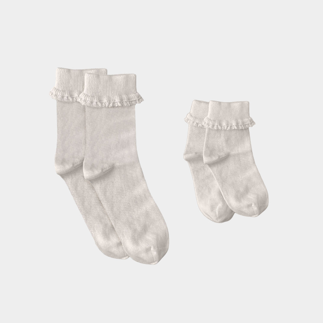 Matching Family Lace Frill Socks - 98% Organic Cotton
