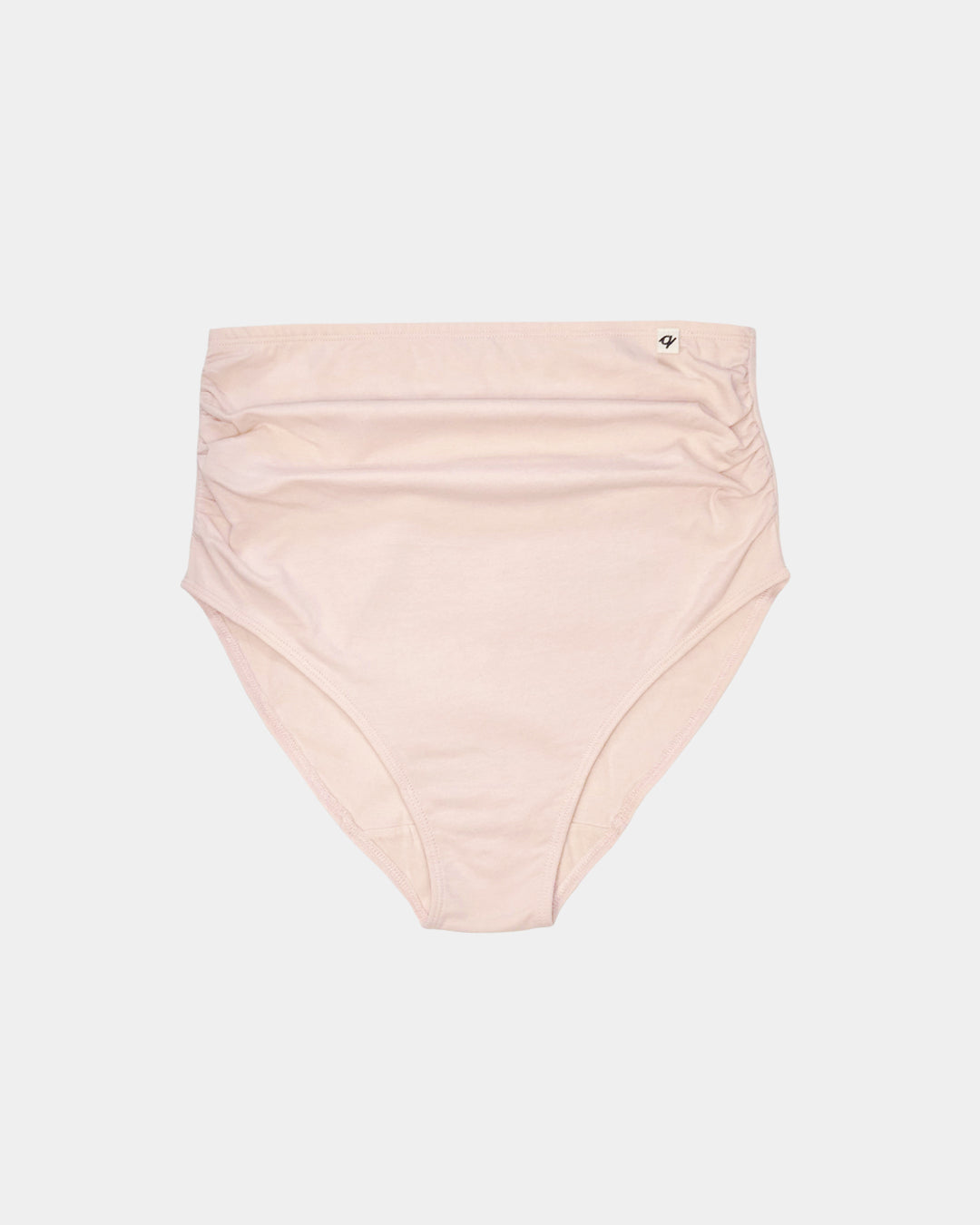 Light pink high-waisted bikini bottom on a light gray background