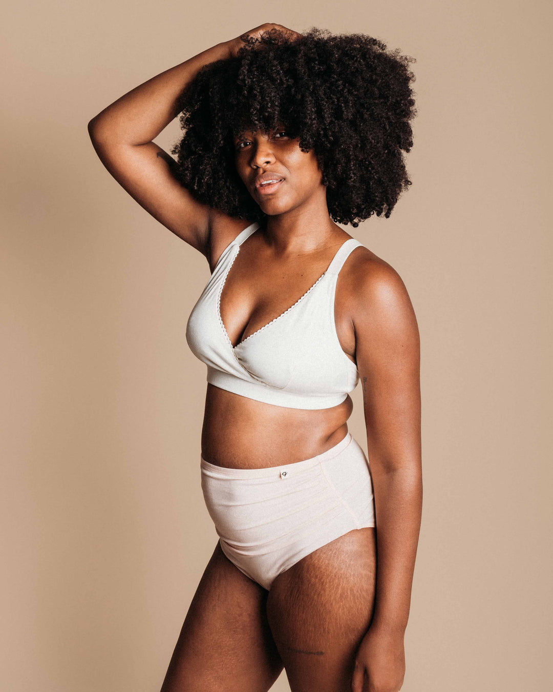 Maternity High Waist Briefs - Natural, Plant Dyes - 95% Organic Cotton