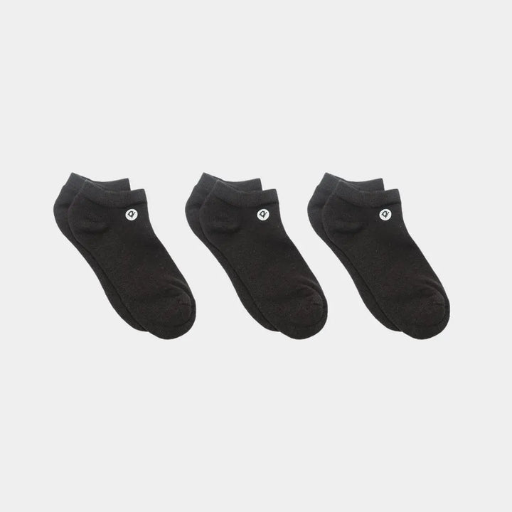 Merino Wool Ankle Black socks 3 pairs Q for Quinn