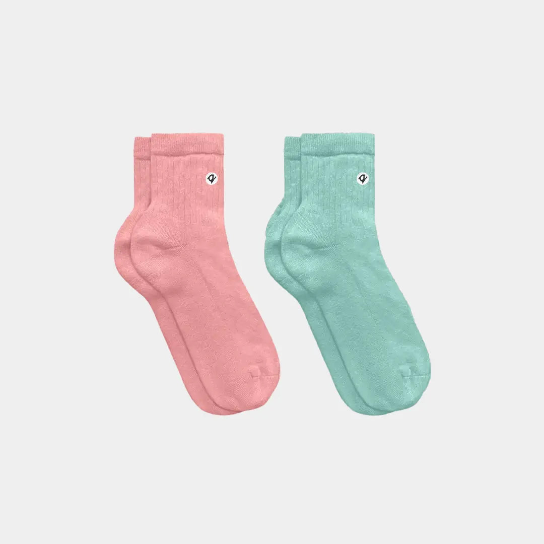 Merino Wool - Cotton Midweight Quarter Pacers (2 Pack) Q for Quinn™