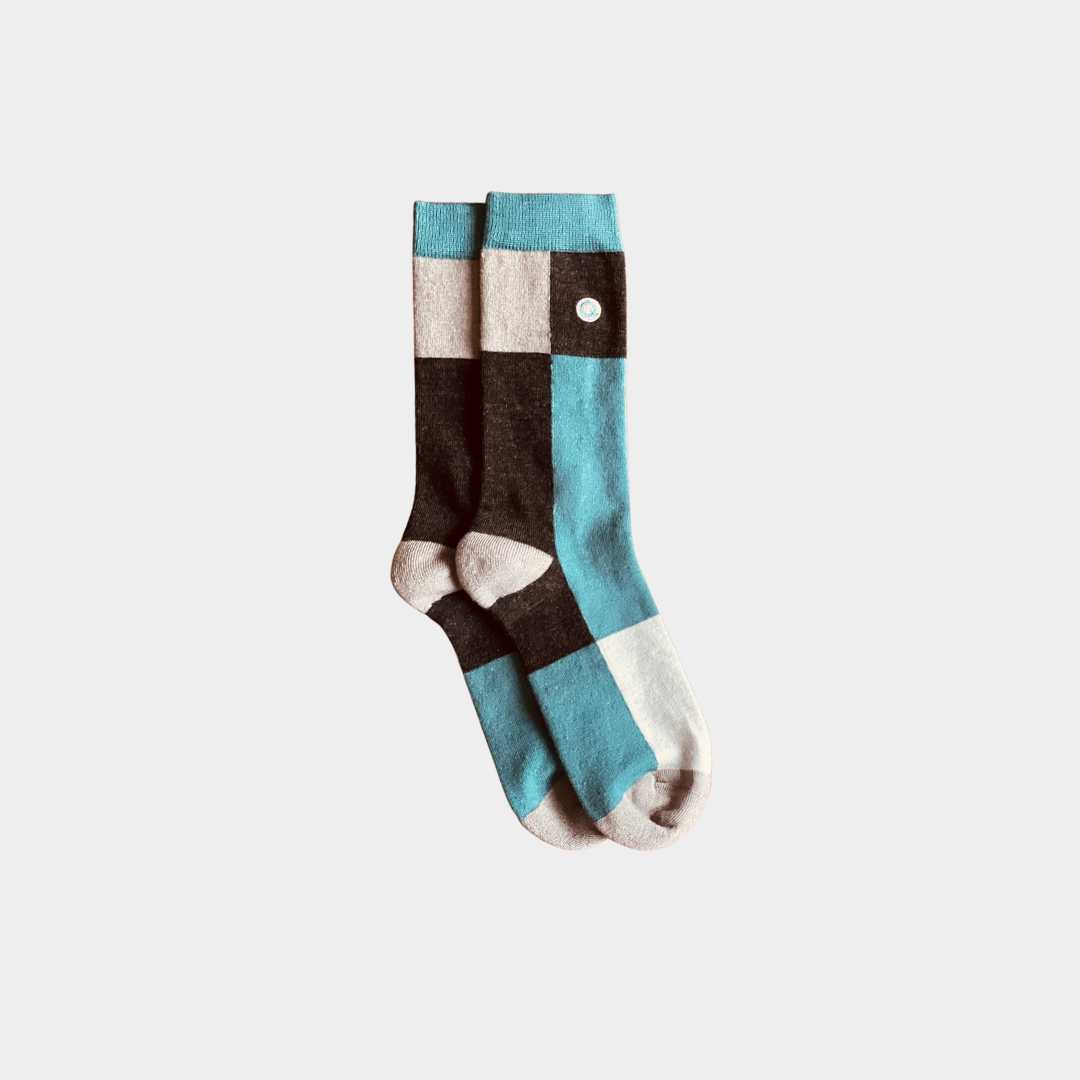 Merino Wool Sock - Blocks for Adult 