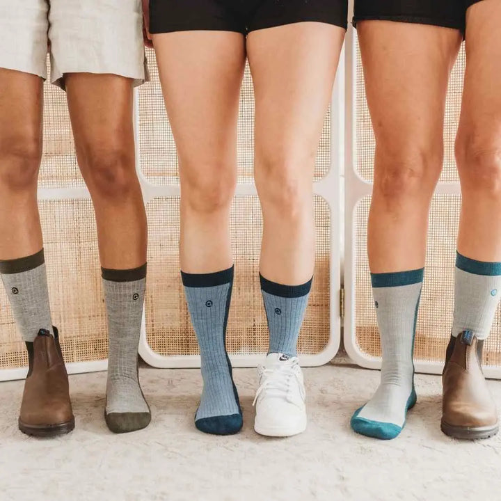 Ladies Wearing Merino Wool Socks Mid-Weight