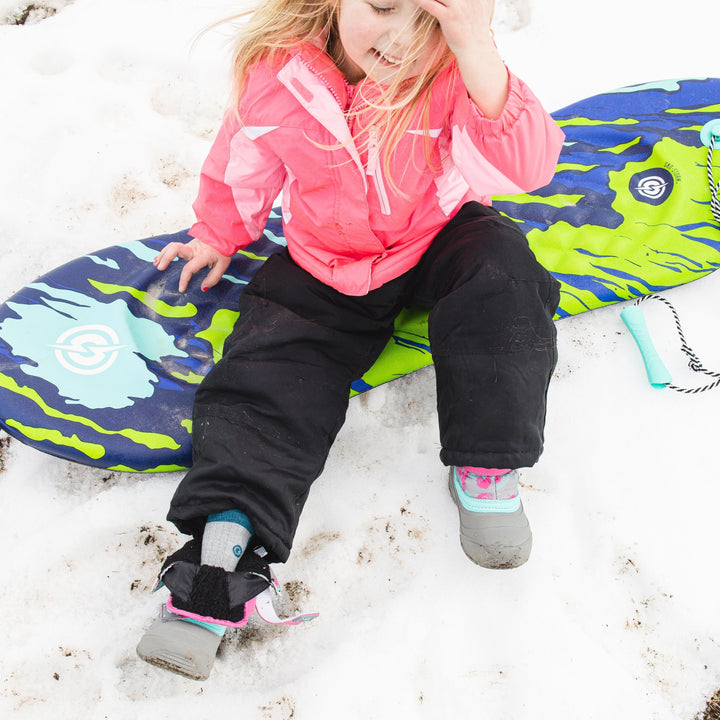 Little Girl Wears Merino Wool Socks