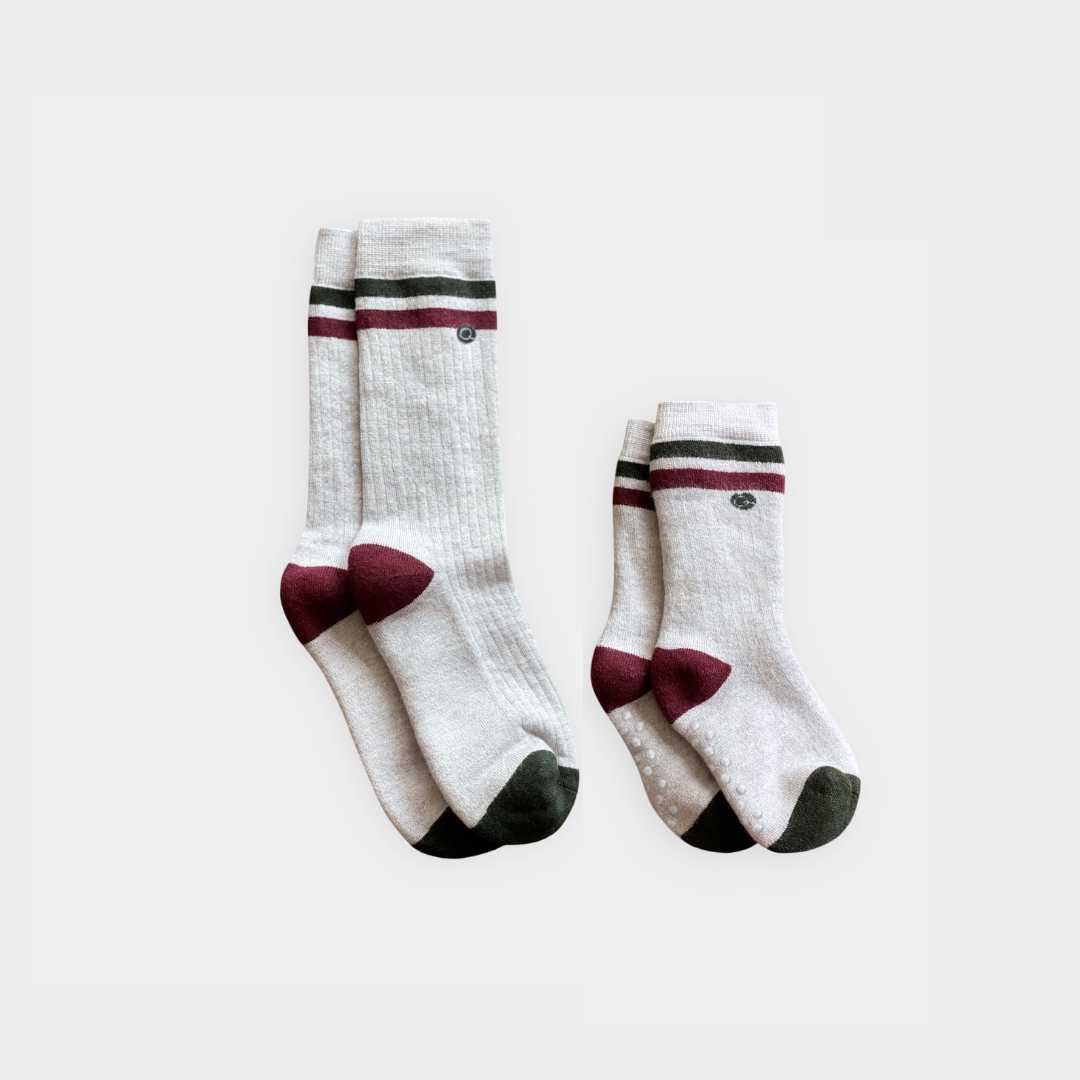 Merino Wool Mid-weight (Crew) Socks Matching Family (2-Pack) Q for Quinn