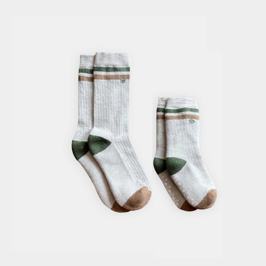 Merino Wool Mid-weight (Crew) Socks Matching Family (2-Pack) Q for Quinn