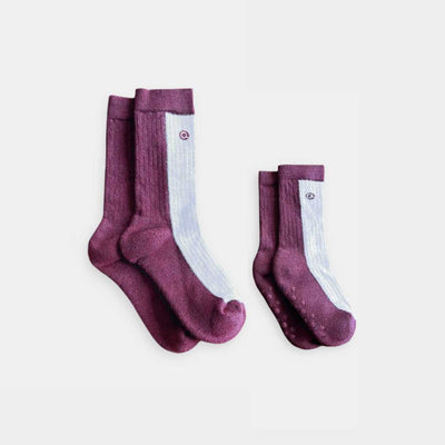 Merino Wool Mid-weight (Crew) Socks Matching Family (2-Pack) Q for Quinn