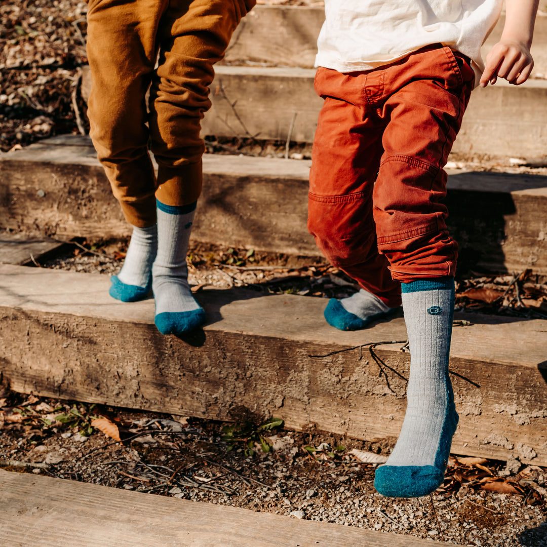 Merino Wool Midweight Cool Tones Kids Socks (4 pack)