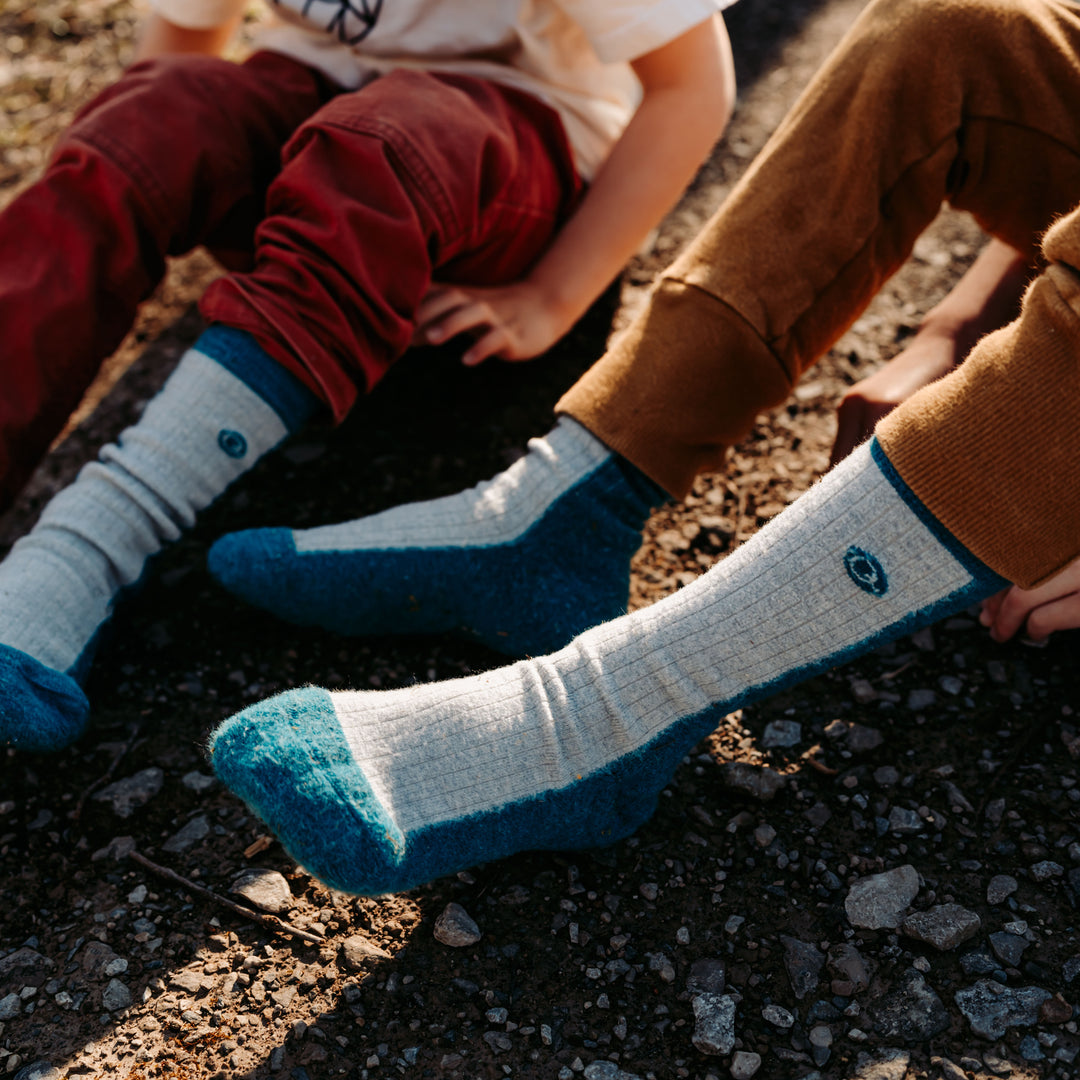 Merino Wool Midweight Cool Tones Kids Socks (4 pack)