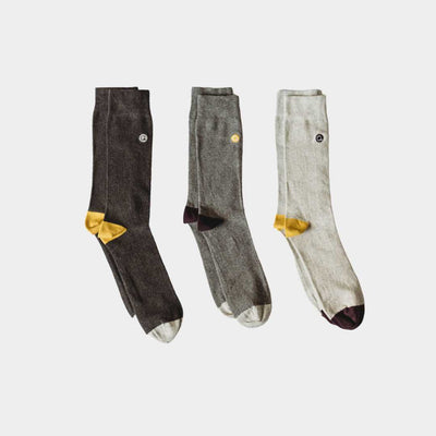 Mixed Patterns Adult Socks (3-pack) - 98% Organic Cotton Q for Quinn